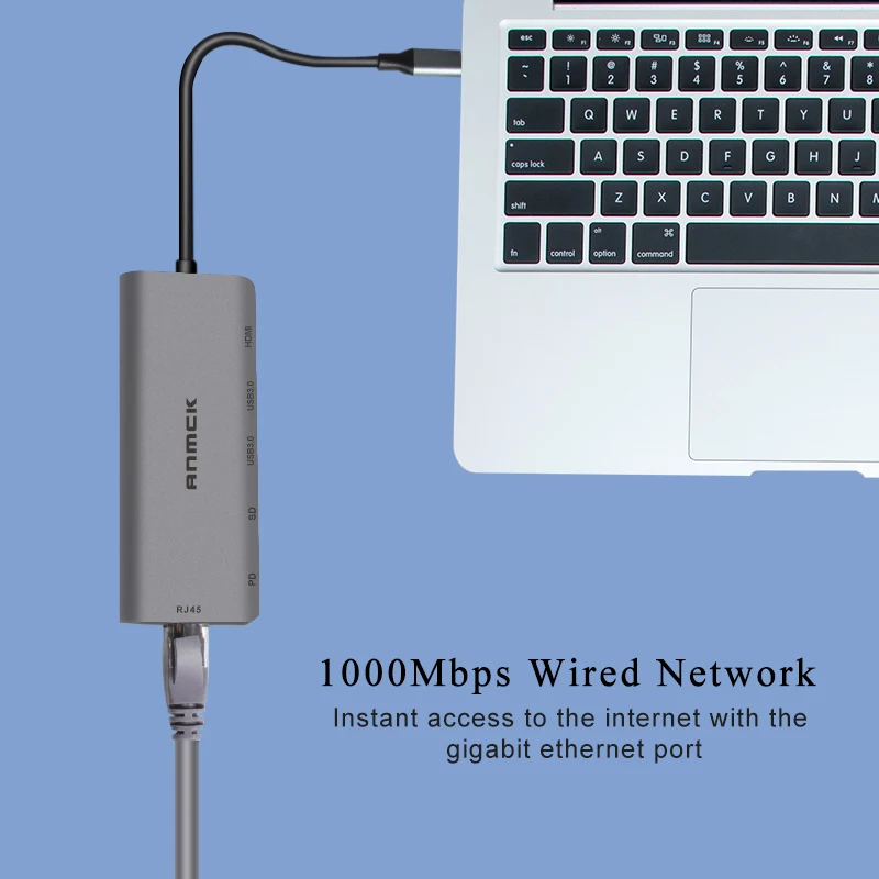Anmck USB C концентратор к мульти HDMI 3 0 RJ45 Кардер ридер OTG адаптер разветвитель для MacBook