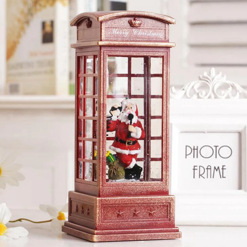 Освещенный Снежный шар Рождественский фонарь-музыкальный сверкающий водный