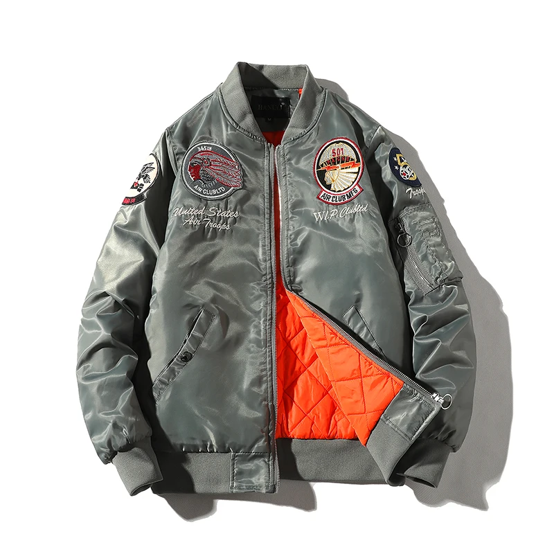 Женская куртка бомбер 3XL с черепами в стиле милитари|Мужские куртки| |