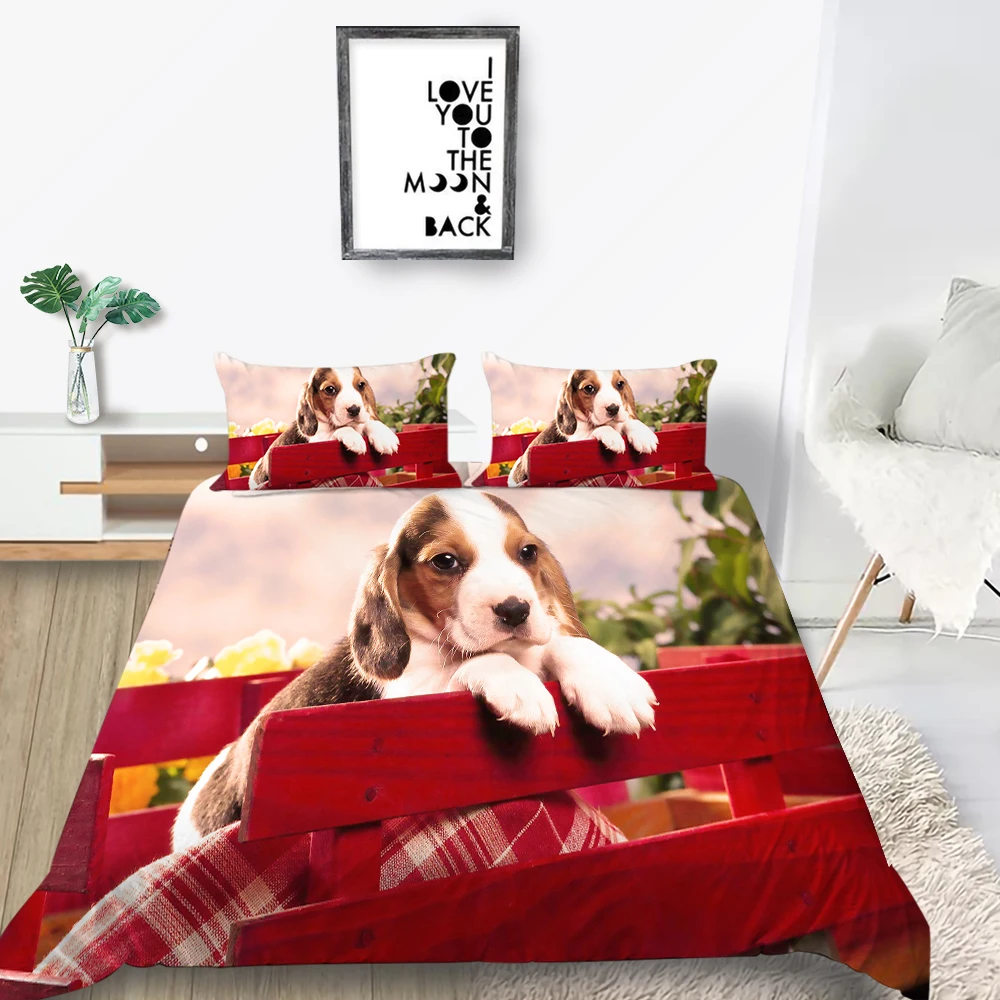 

Hot Sale Bedding Set Dachshund Creative 3D Dog Duvet Cover Romantic Queen King Twin Full Single Double Unique Design Bed Set