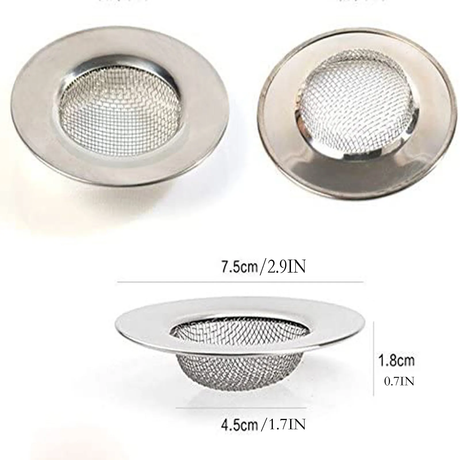 1pcs Household Stainless Steel Sink Filter Pool Bathtub Bathroom Sewer Floor Drain Kitchen Anti-clog Slag Strainer Accessories |