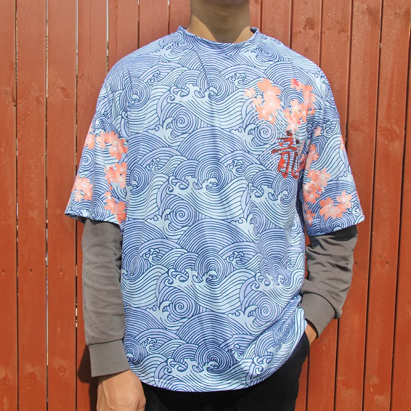 Мужская футболка 2020 уличная с пожарным драконом в стиле хип-хоп Harajuku летние