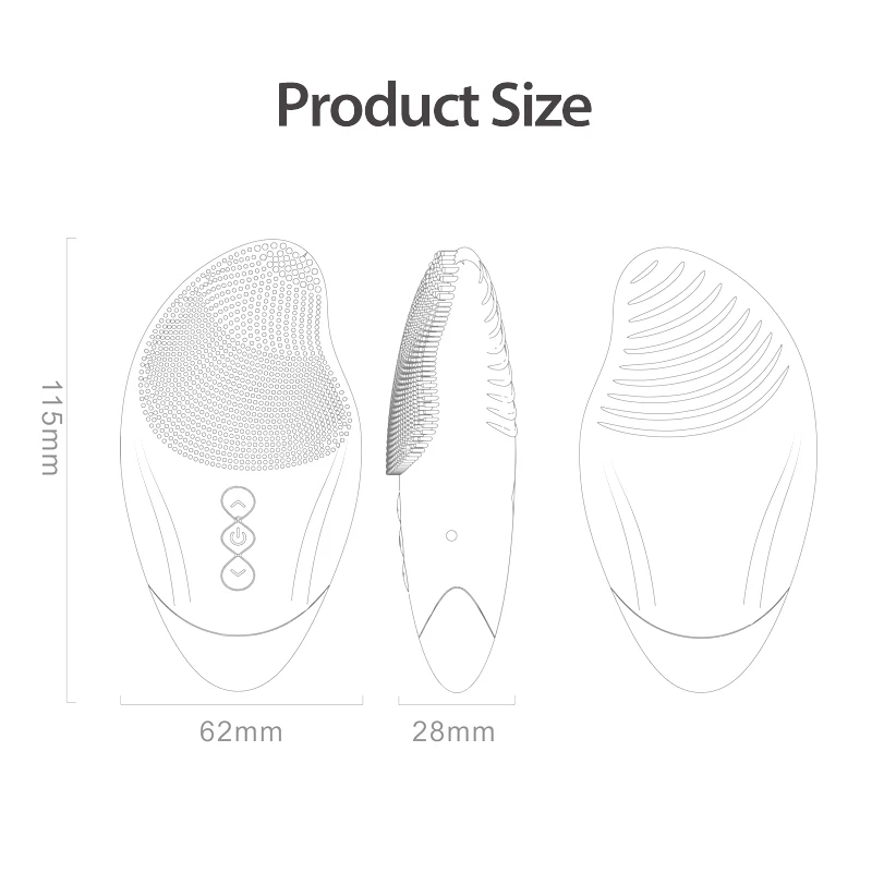 

Mango shape Electric heating Facial Cleansing Brush Warm massage Face Cleanser Silicone Sonic Wash Face Facial Deep Cleaning