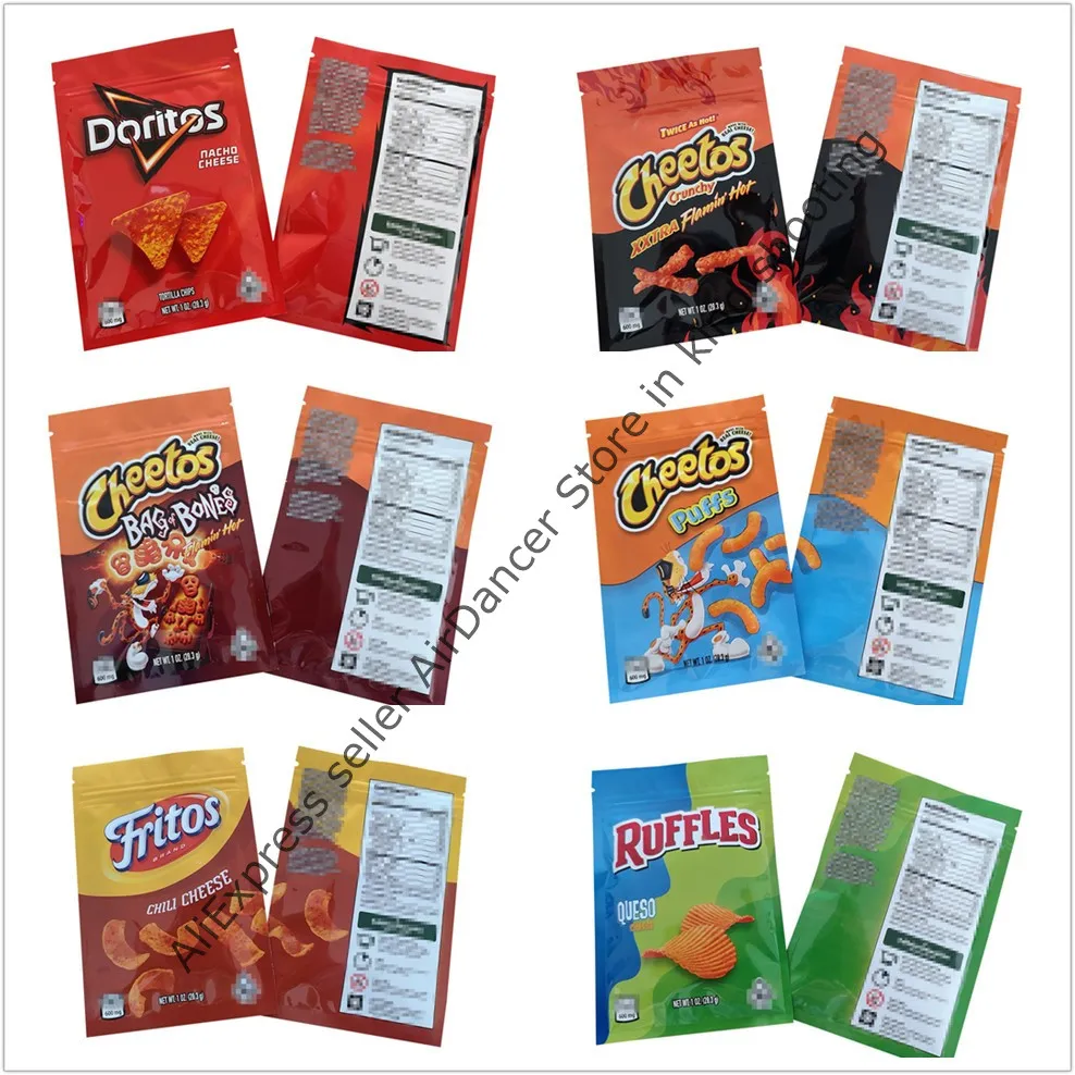 

(Six flavors CHEESE) NEW Bag Resealable Packaging- ONLY Bag No any food Patch
