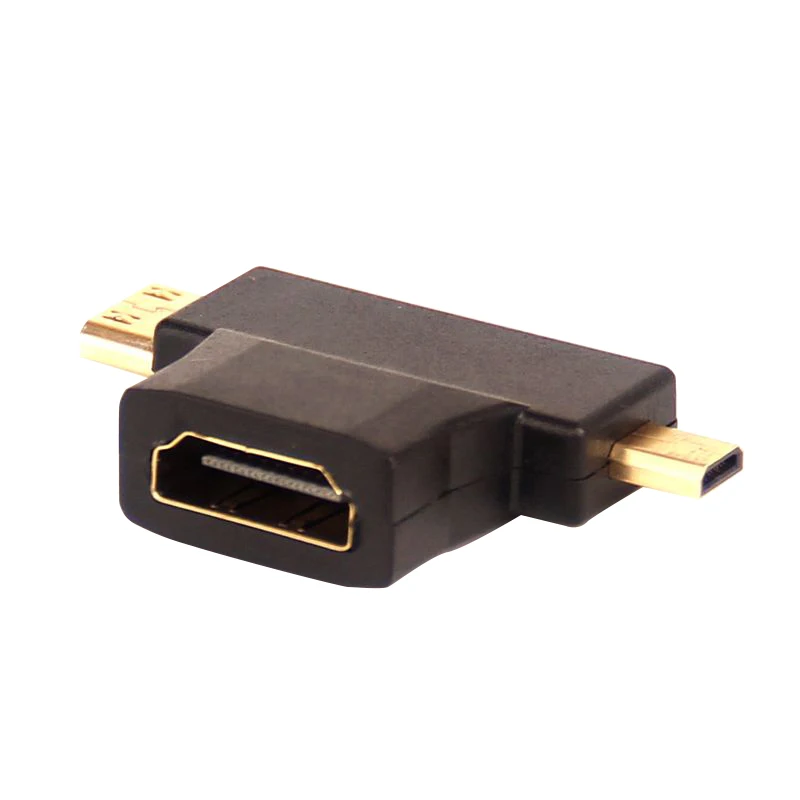 Высокое качество 3 в 1 совместимому с HDMI Женский к Mini Мужской кабель + Micro адаптер Т