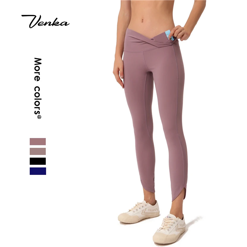2020 одежда для фитнеса и йоги штаны с высокой талией внутренним карманом леггинсы