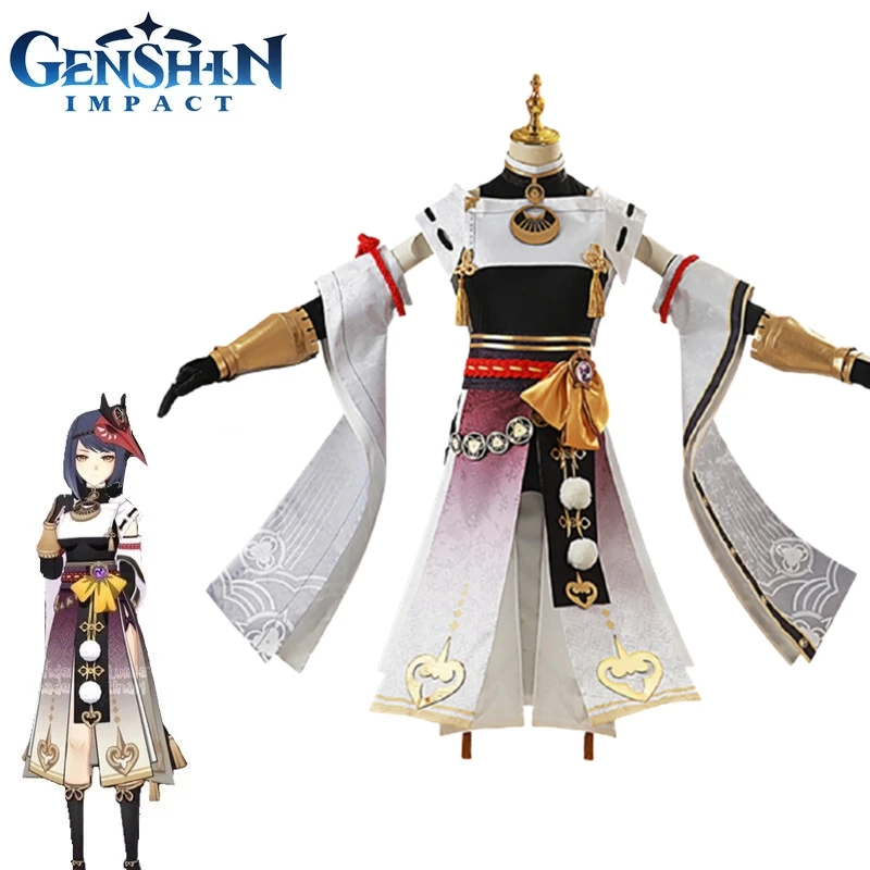 

Game Genshin Impact Sara Cosplay Costume Kujou Sara Cosplay Costumes Women Dress Outfits Halloween Full Set