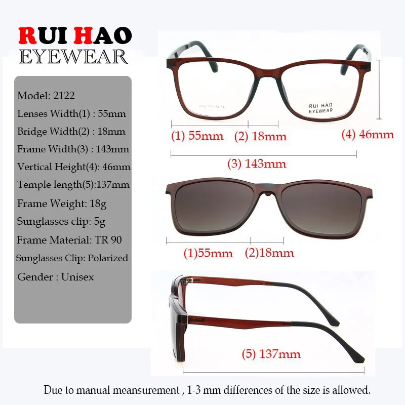 Оправа для оптических очков и зажим солнцезащитных Поляризованные Ретро очки