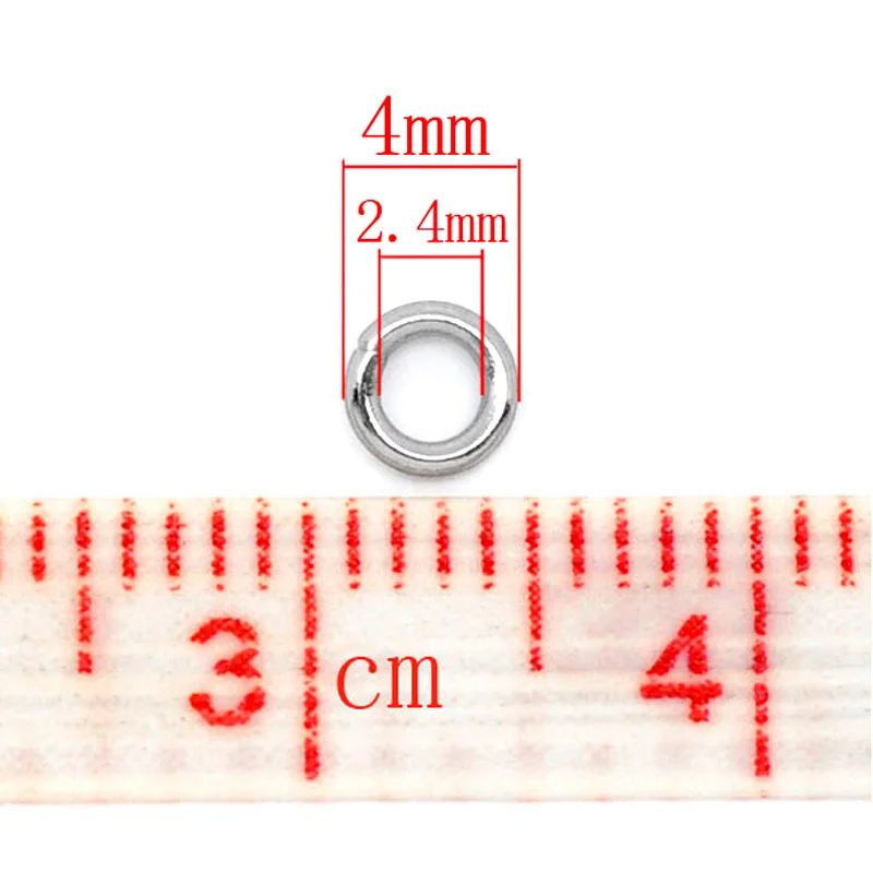 500 шт. ювелирные изделия из нержавеющей стали 4 мм открытые одиночные петли