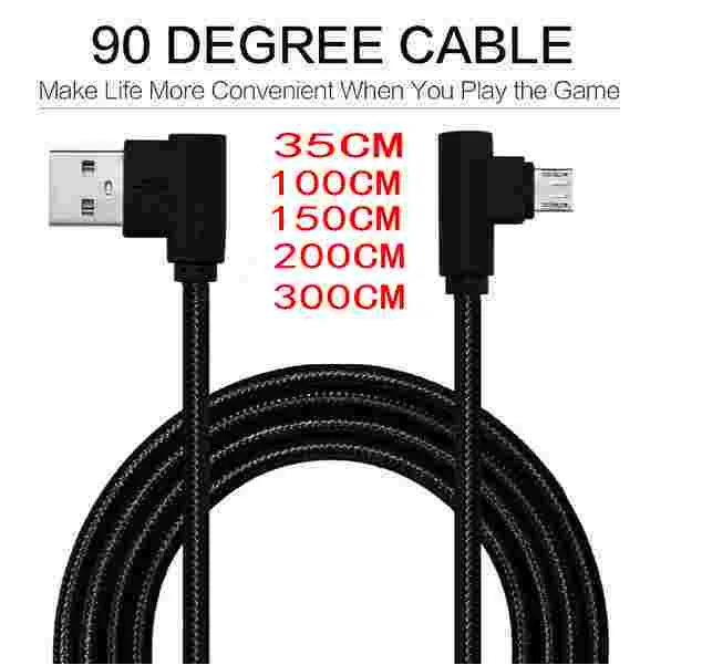 1 м/2 м/3 м разъем под углом 90 градусов без спутывания Micro USB Тип C телефонный кабель