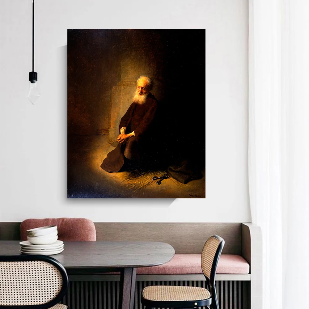 Citon Canvas Rembrandt St. Петр в темнице (апостол Питер на коленях) Artwork картина маслом