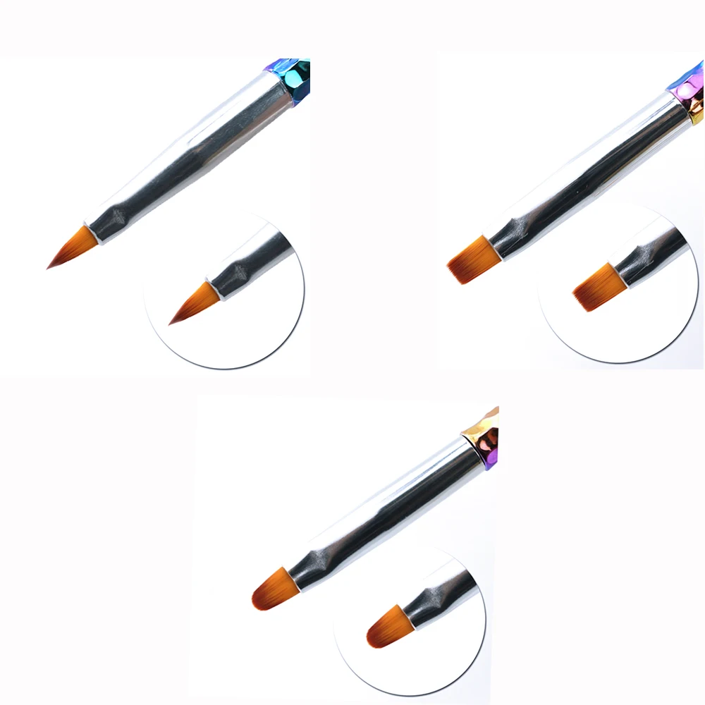 Набор радужных кисточек для маникюра 3 шт./компл. | Красота и здоровье