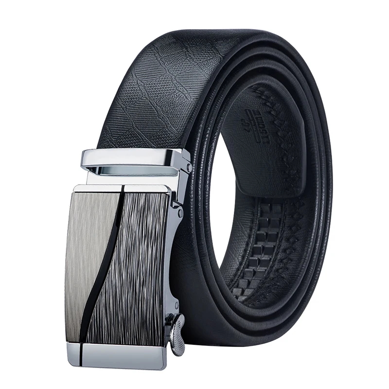 0048-DE-A Hi-Tie 3+ 2 Подарочная коробка ремень для мужчин из натуральной кожи автоматические ремни Элегантный дизайнерский пряжки ремень черный для мужчин s Свадебная вечеринка ремень - Цвет: 0048-DE-A