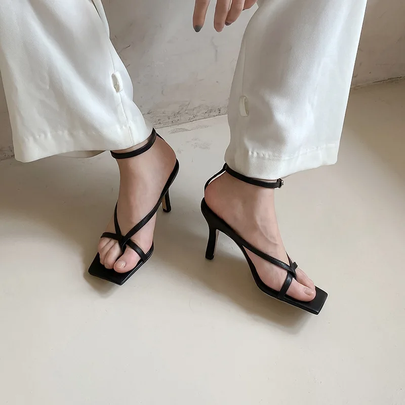 Женские винтажные босоножки MONMOIRA на высоком каблуке с квадратным носком и