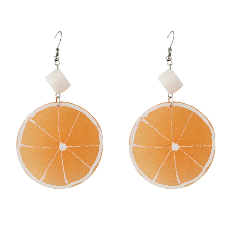 AMORCOME Ins Горячая личность лимонов длинные серьги в виде капель с уникальный
