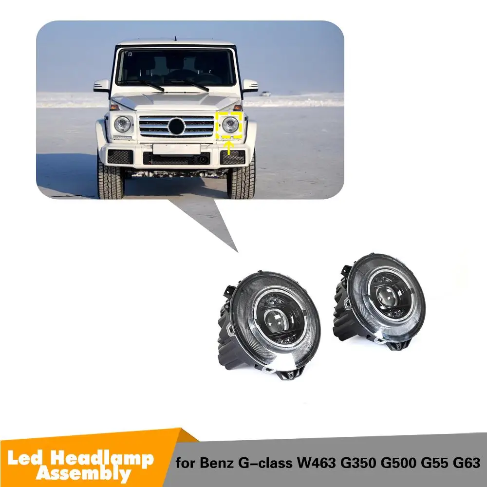 Черный светодиодный головной фонарь w463 для Mercedes Benz G Class W463 G500 G550 G63 AMG G55 Новый
