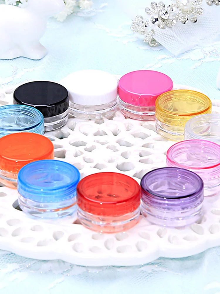 

50pcs Plastic Jars Empty Cosmetic Container With Lid For Creams Makeup Sample Storage Bottle Random Color