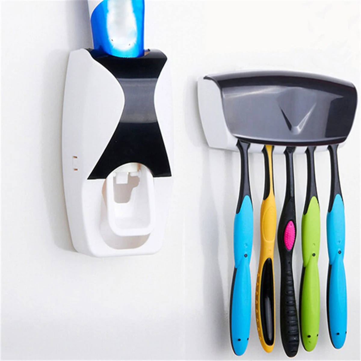 

Автоматический Дозатор зубной пасты + 5 Слот настенный держатель для зубных щеток дозатор зубной пасты набор для стеллаж для выставки товар...