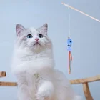 Игрушки для кошек устойчивая к царапинам и укусам плюшевая игрушка с мятой лента рыба деревянный шест забавная кошка-палочка кошки игрушки для кошек
