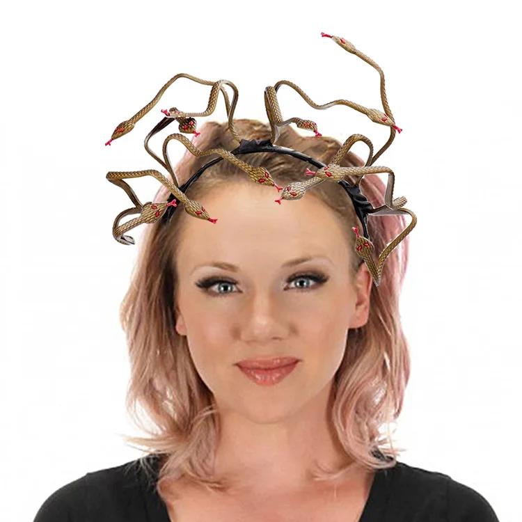 Новый головной убор в виде змеи Medusa для Хэллоуина карнавала искусственных волос