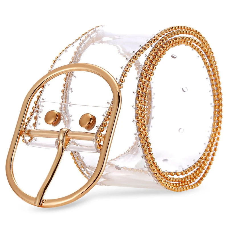 Новый Широкий Пояс для женщин из ПВХ прозрачного цвета Модный пояс платье