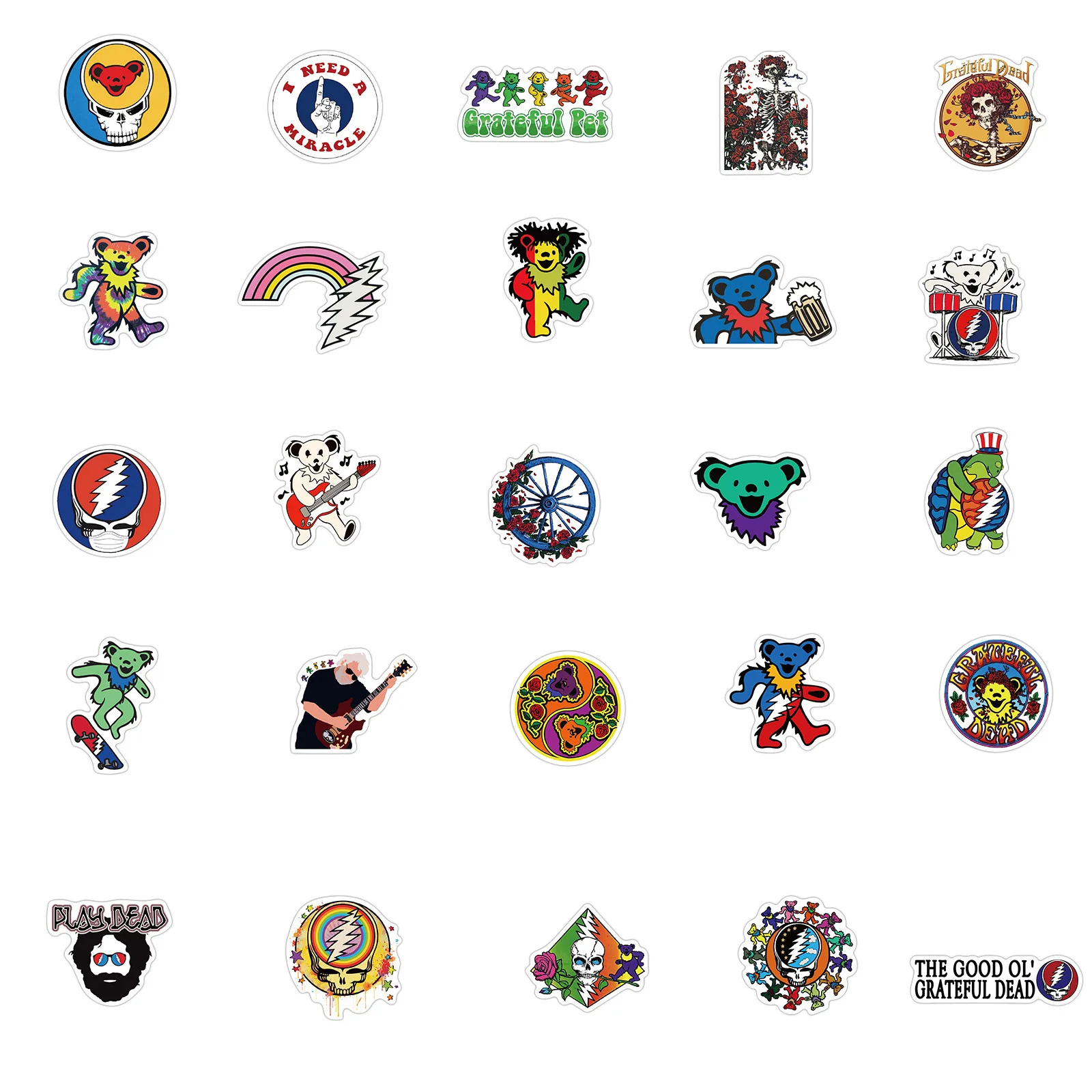 

10/50Pcs/Lot Popular Singers Greatful Dead Graffiti Stickers For Skateboard Box Notebook Bicycle Computer Decal Children's Toy