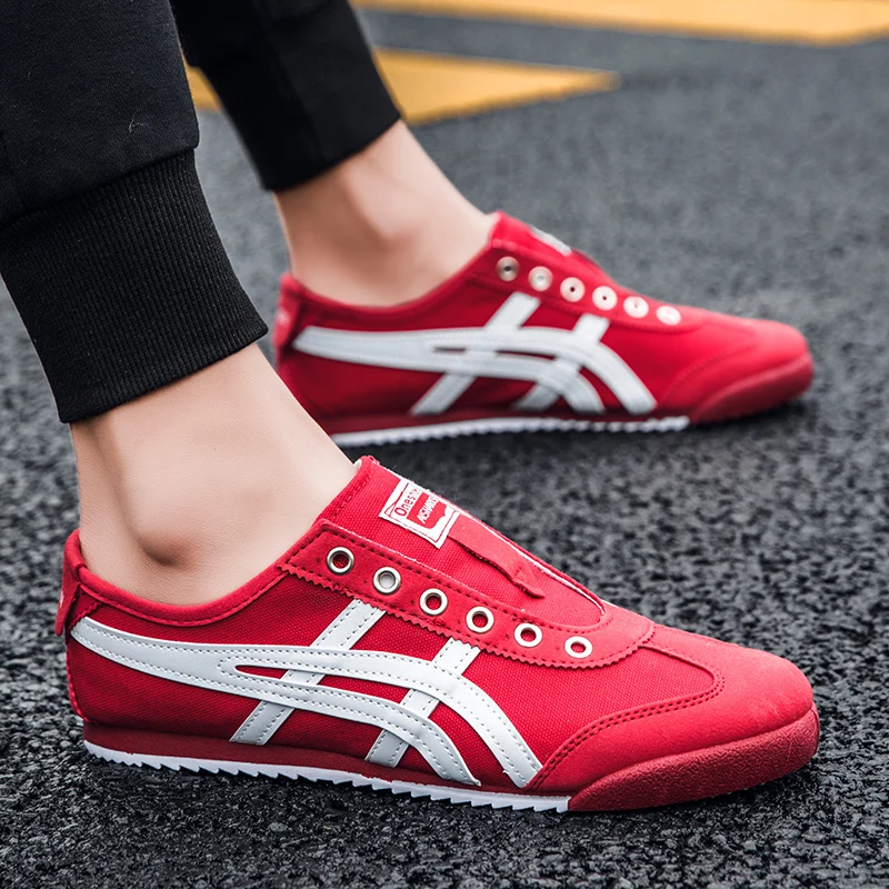 

Onizuka canvas shoes men do not tie a pedal lazy shoes casual 2021 new summer breathable couple shoes Forrest Gump women's shoes