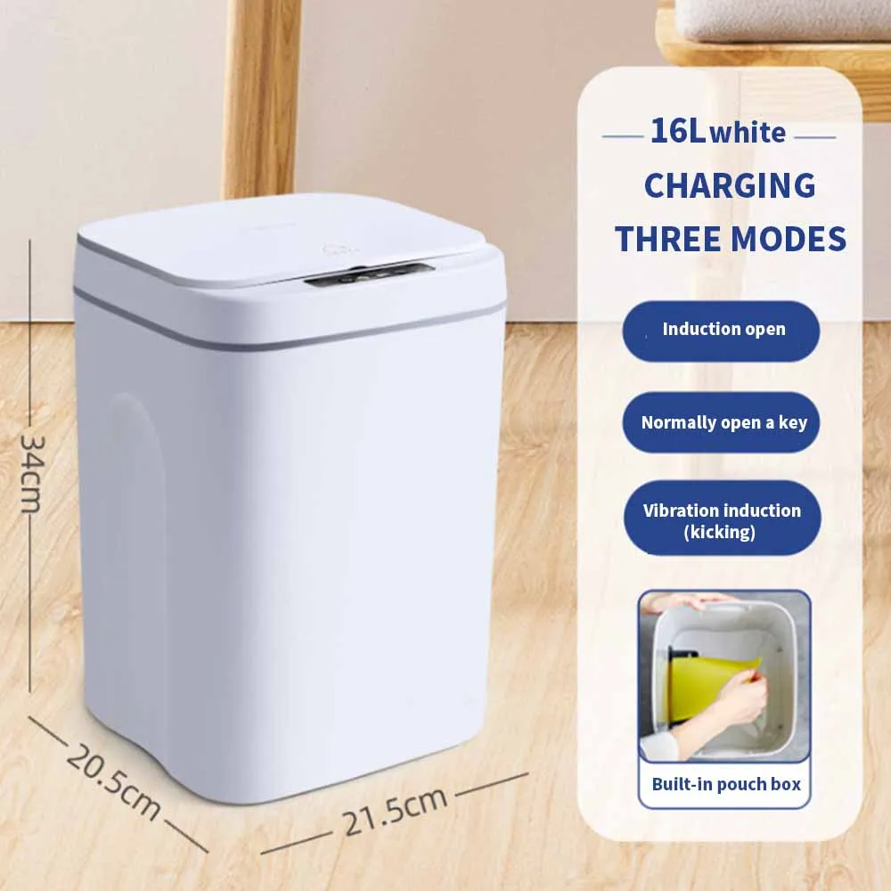 

16L Automatic Sensor Dustbin Smart Sensor Trash Can Induction Waste Bin Rubbish Can Home Living Room Garbage Bucket