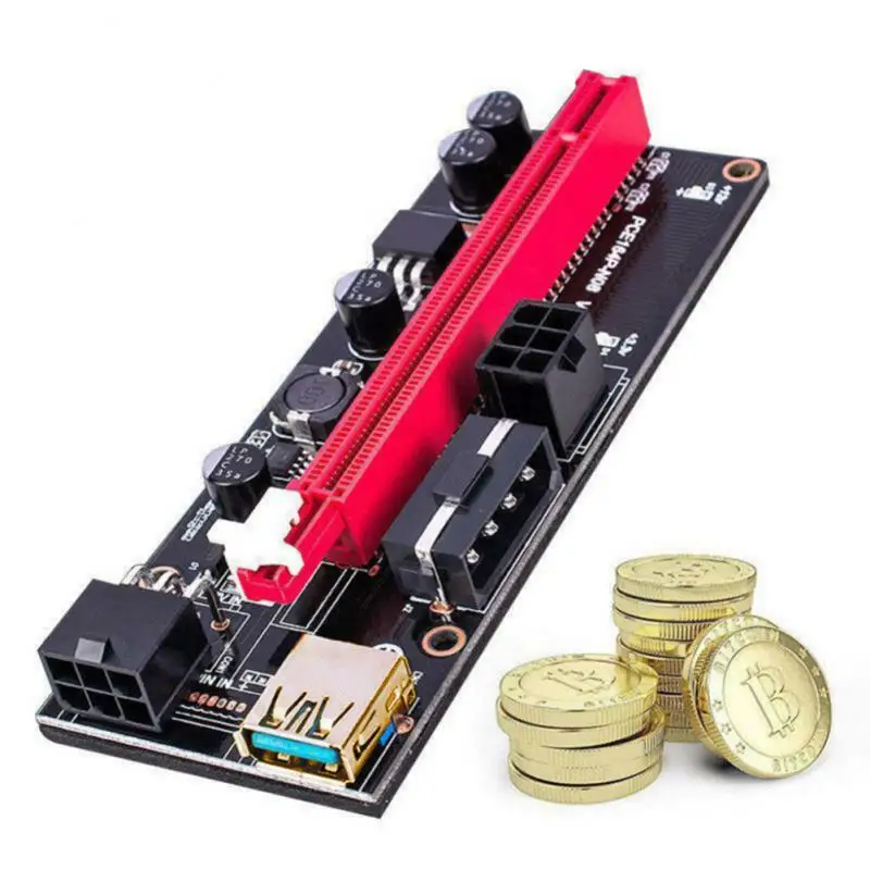Usb 3.0 Pci-E Райзер Ver 009S Экспресс 1X 4X 8X 16X адаптер карта Sata 15Pin к 6 Pin кабель питания