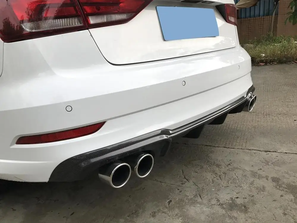 Неокрашенный задний спойлер из углеродного волокна/ФАП диффузор для Audi A3 Sline S3 Sedan