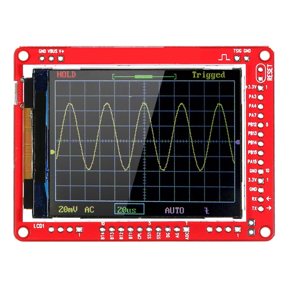 

Digital Oscilloscope DIY Kit SMD Parts Pre-soldered Electronic Learning Set 1MSa/s 0-200KHz with Transparent Case