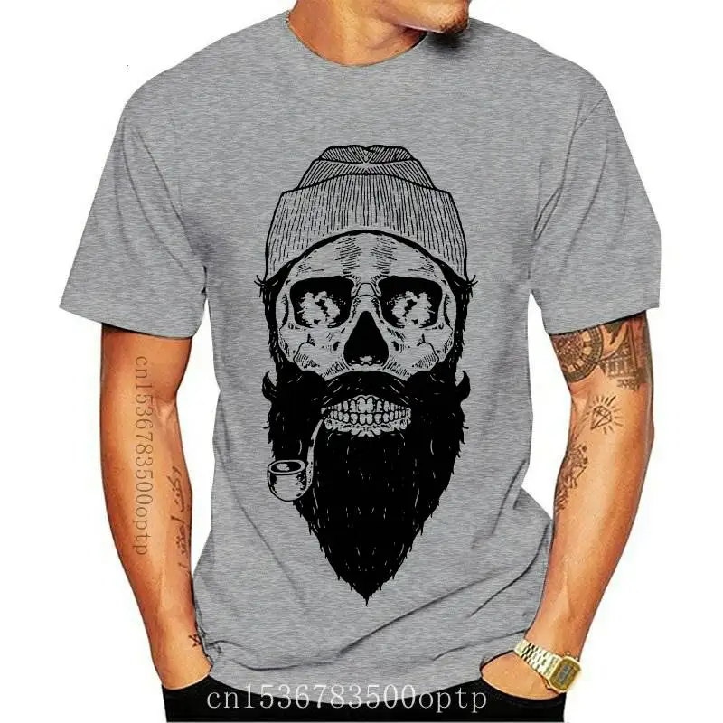 

New Skull Sailor T Shirt Tattoo Style Abandon Hipster Retro Beard Tumblr Ship Tee Cheap Wholesale Tees 100% Cotton For Man