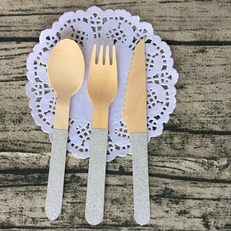 60 шт. одноразовые вилки из березы и дерева|Одноразовая посуда для вечеринок| |