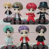 7pcs now korean star cartoon anime figure doll girl toys bangtan boys ornaments fan favorites kids toys cute surprise gift