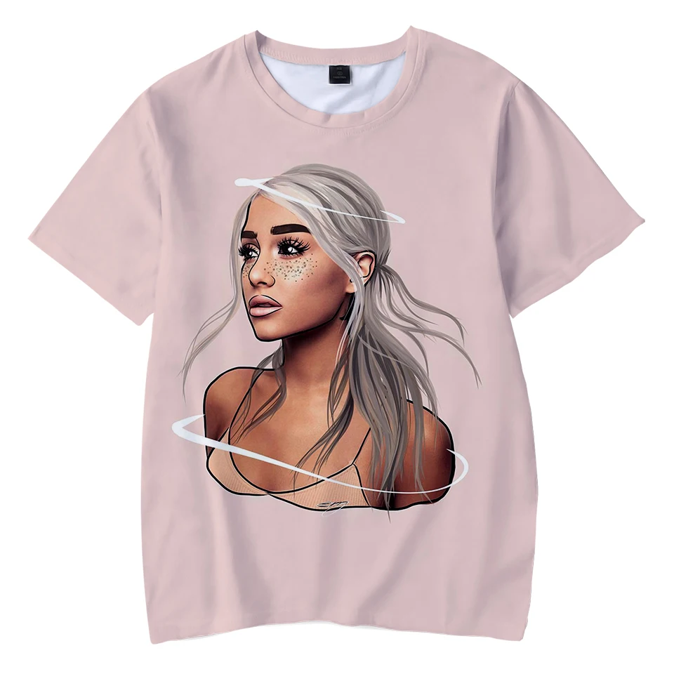 Футболка с 3D принтом «Thank you next Ariana Grande», милая Повседневная модная летняя футболка с круглым вырезом и короткими рукавами для детей