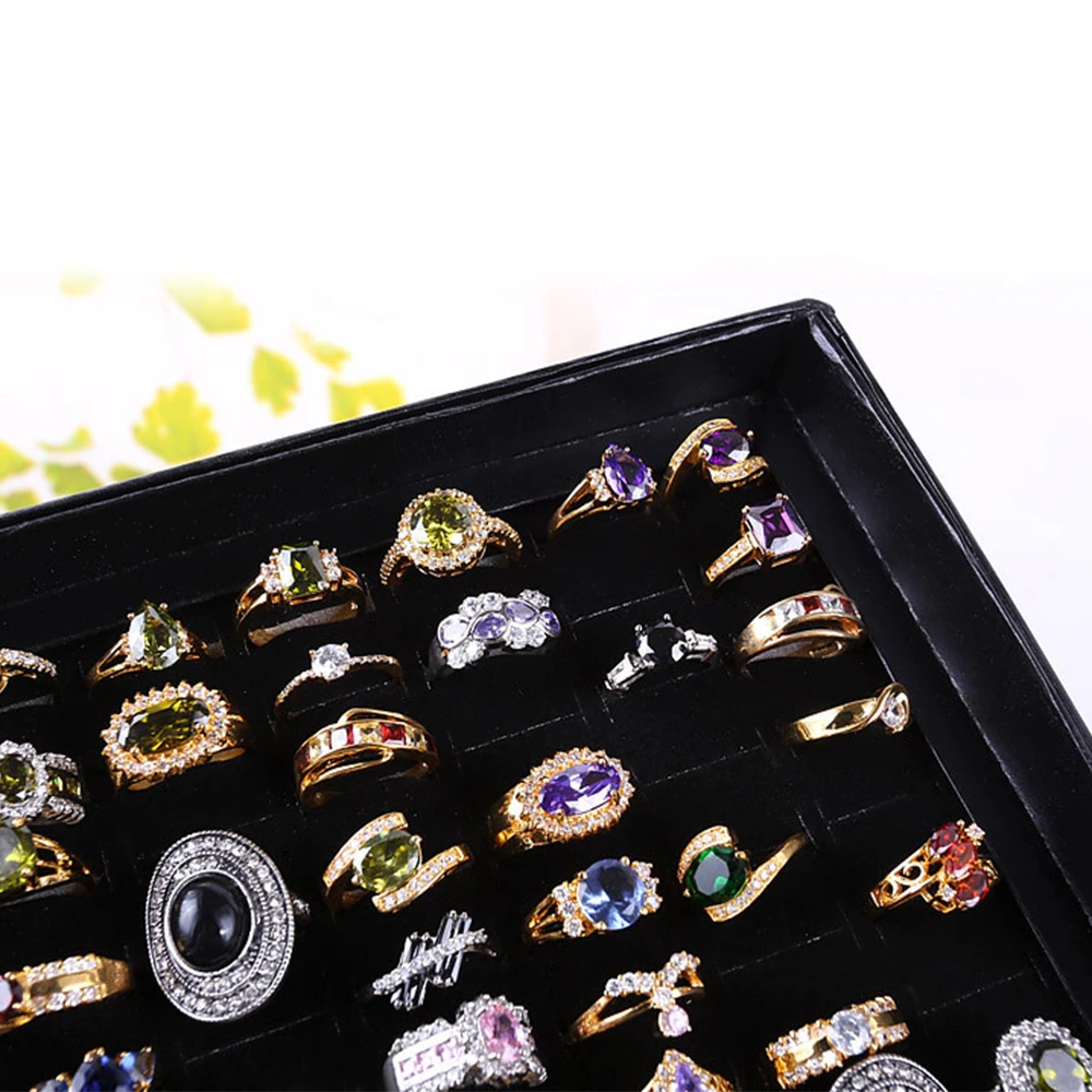 100 слотов держатель для хранения колец с прозрачной крышкой сережек витрина