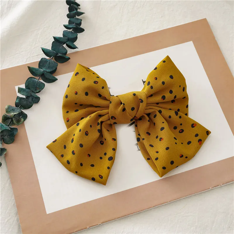 

Hair Clip Large Barrettes Hair Bow Two Layers Chiffon Dots Hair Accessories Headwear Hairpin Butterfly 1Pcs Women Fashion Clip