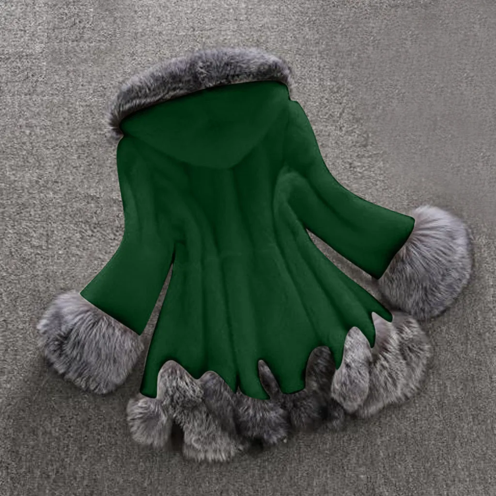 Зимнее пальто из искусственного лисьего меха модное винтажное Женское женское