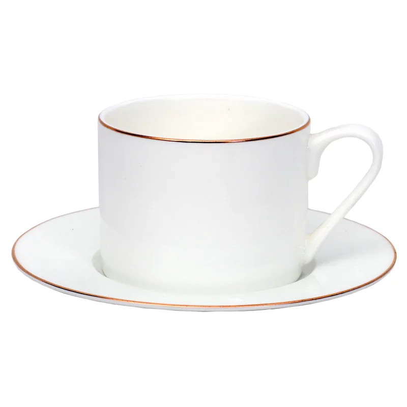 Fun Fervent White Bone China Coffee Cup Simple and Saucer Set Phnom Penh Can Add LOGO European Kitchenware | Дом и сад