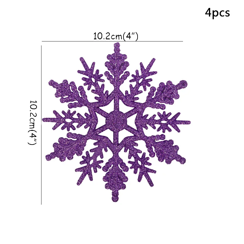 4pcs style F Рождественские вечерние украшения, рождественские снежинки, 3D полые Снежинка из бумаги, гирлянды, зимние белые рождественские украшения - Цвет: 4pcs style F