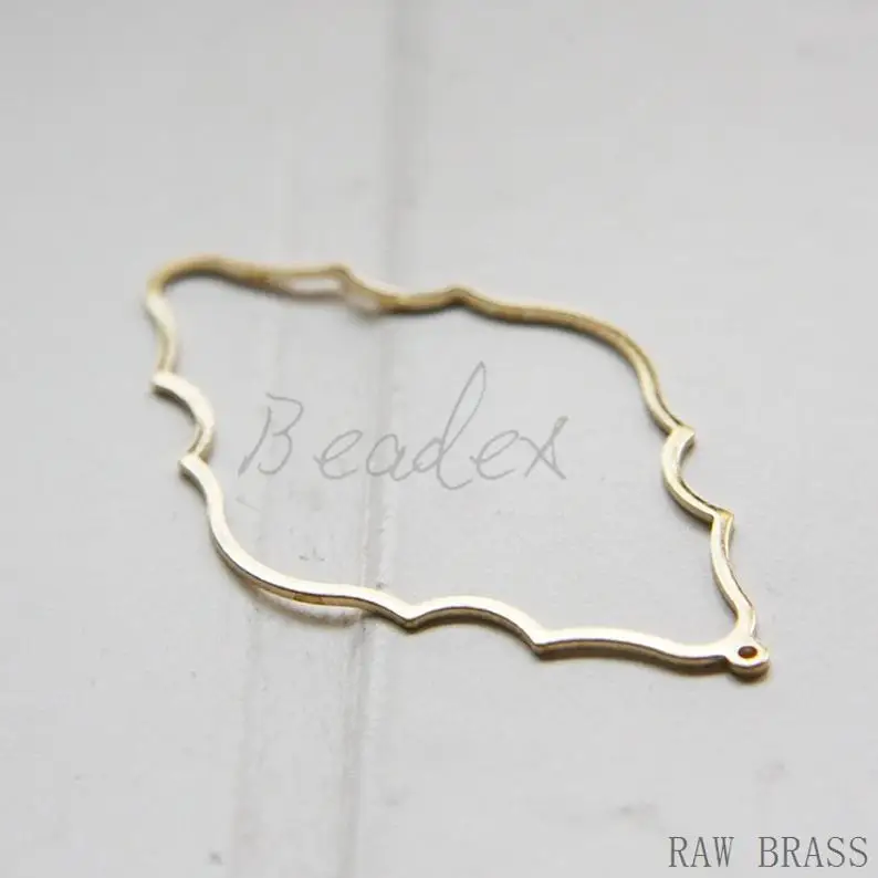 Подвеска из твердой латуни-облако-контур-52x31 мм (3121C)