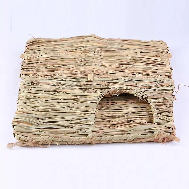 foldable woven grass pet rabbit hamster guinea pig cage nests house chew toy mj72811 free global shipping