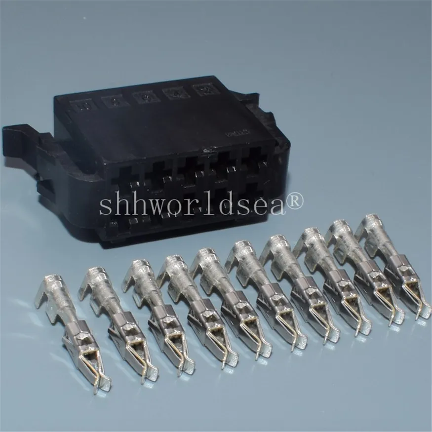 

Shhworldsea 2 комплекта для VW 10-контактный автомобильный пластиковый корпус штекер кабеля проводки соединитель черный цвет 191972725 191 972 725