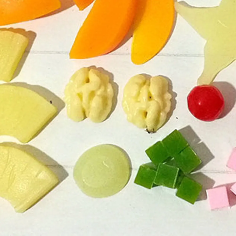 1 шт. моделирование фруктовый ломтик поддельный блок платтер Prop торт желтый
