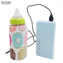 TELOTUNY USB Baby Bottle Warmer Portable Travel Milk Warmer Infant Feeding Bottle Heated Insulation Thermostat Food Heater 1101