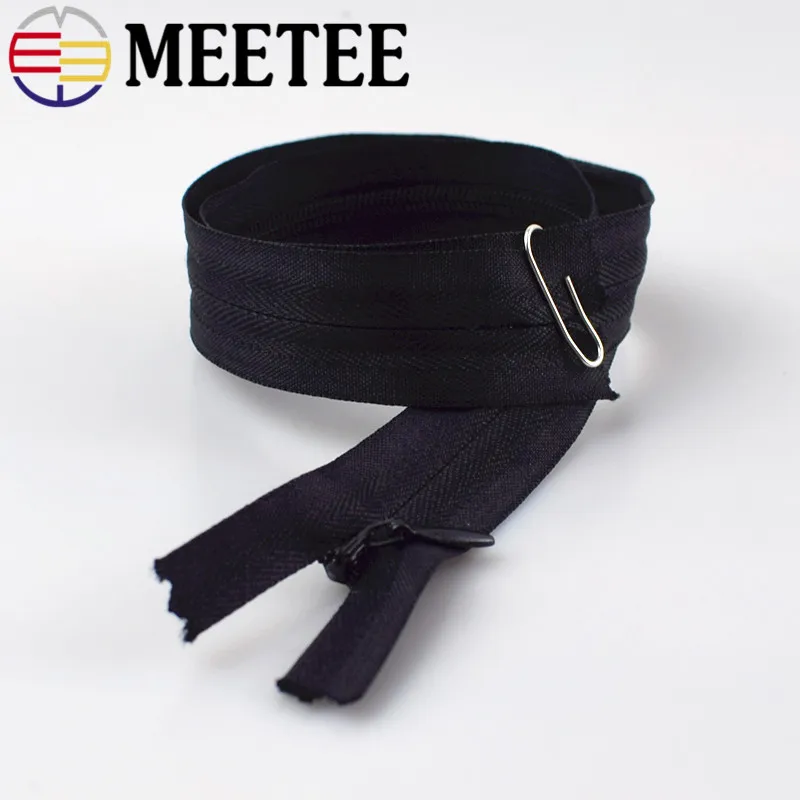 20 шт. Meetee 3 # нейлоновая застежка молния ткань невидимые застежки молнии