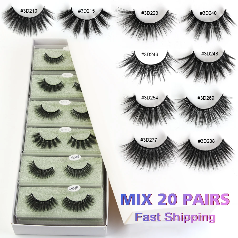 

MAANGE Mink Eyelashes 20 Pairs Mix Styles 3d Natural Long False Eyelashes Wholesale Hand Made Lash Vendors Makeup In Bulk