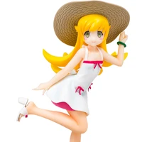 anime tsukimonogatari figures 20cm cute girl oshino shinobu straw hat series collection ornaments pvc model toy gift