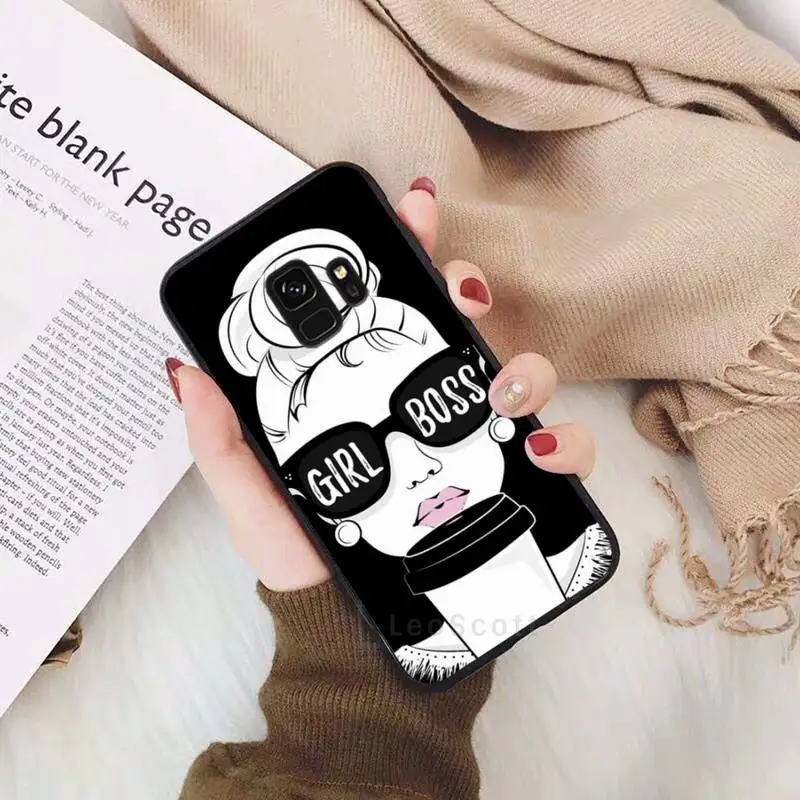 

OK but First Coffee Girl Boss Phone Case For Samsung Galaxy S5 S6 S7 S8 S9 S10 S10e S20 edge plus lite