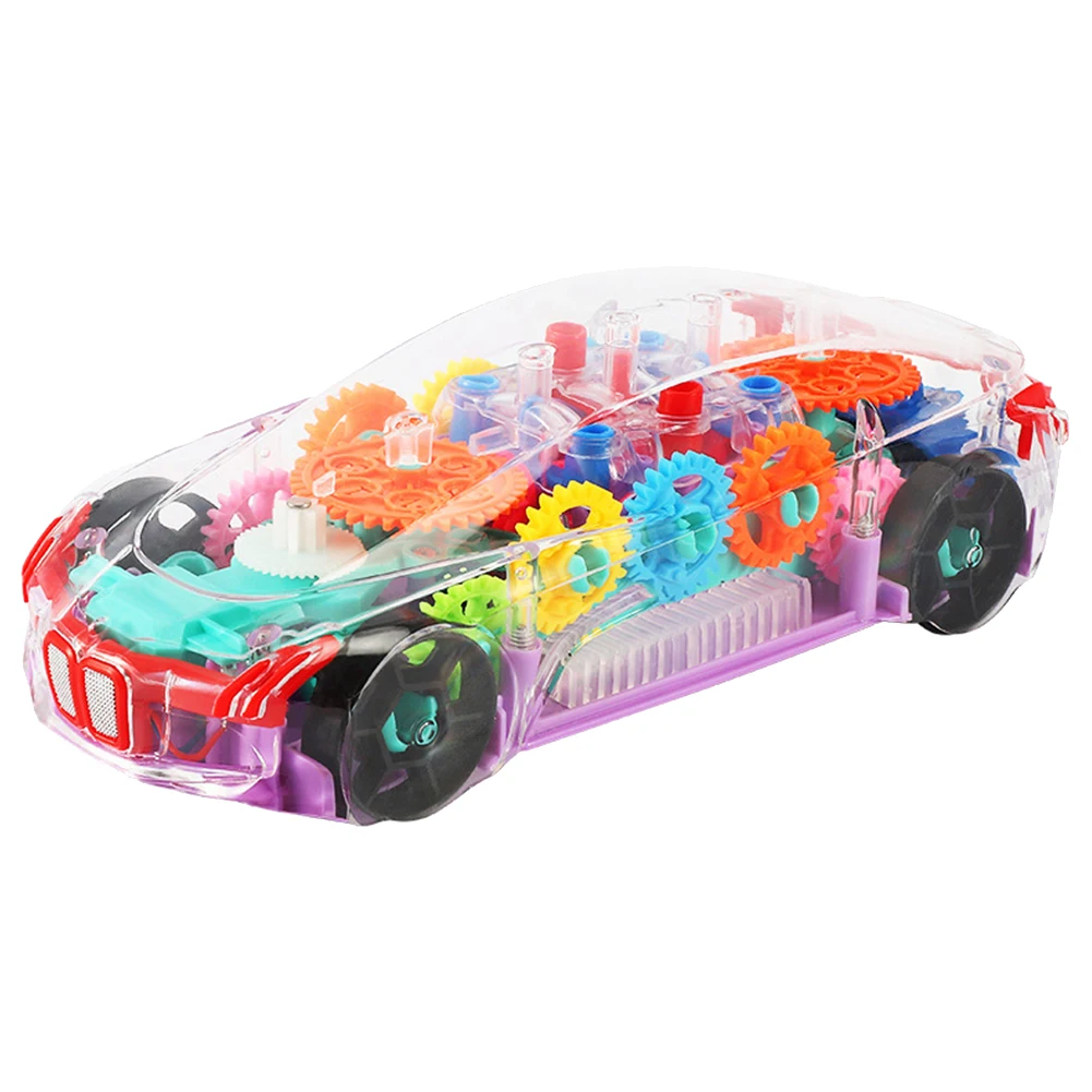 

Transparent Light Music Mechanical Gear Toy Car Electric Universal Gear Concept Car Simulation Model Children's Educational Toy